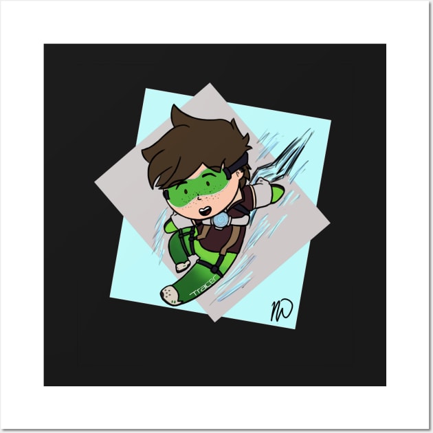 Tracer - Neon Green Wall Art by beansnina